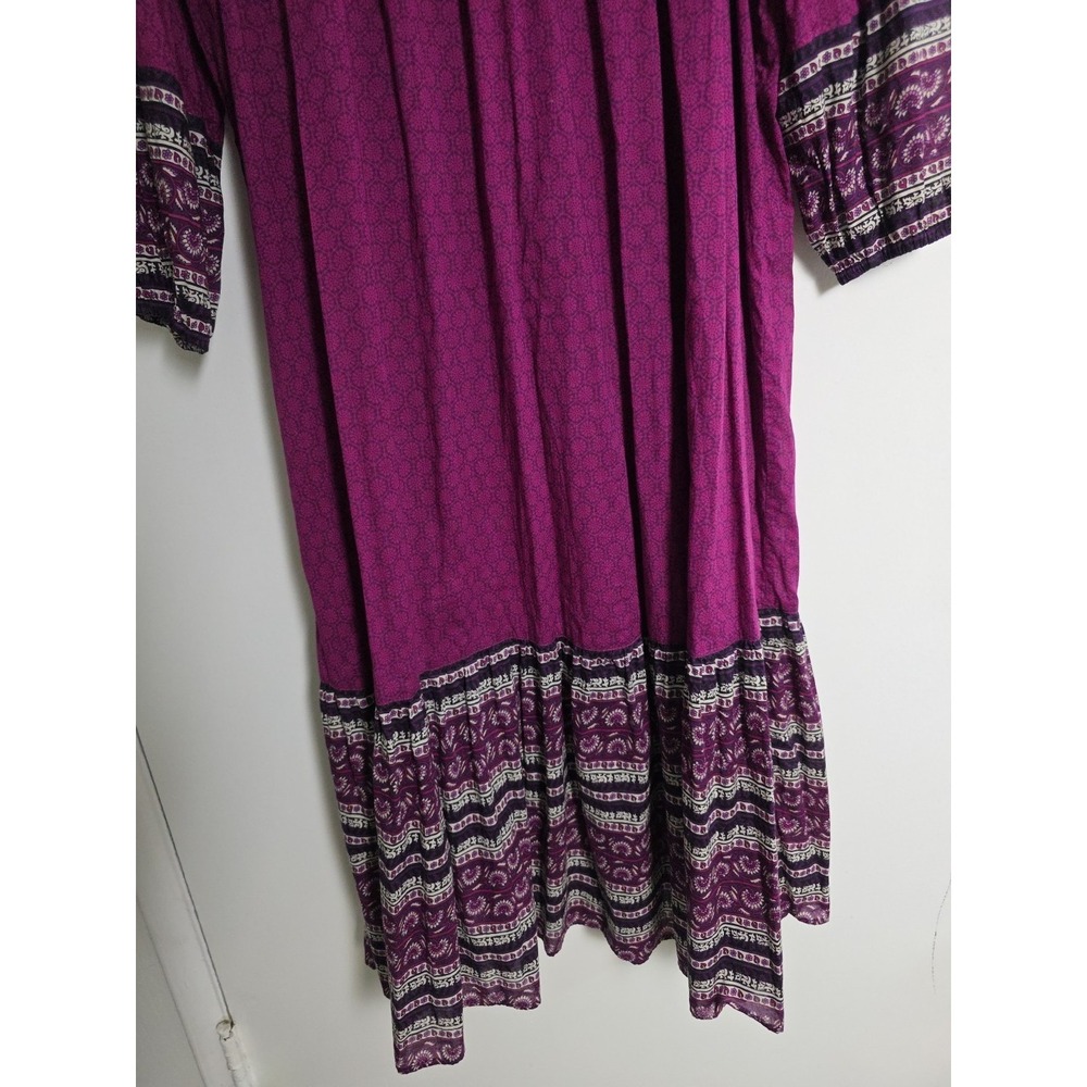 Anna Sui Womens Long Sleeve Print Dress Purple Size S Casual Lightweight - Picture 4 of 10